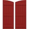Ekena Millwork Americraft 6-Board (3 Batten) Wood Joined Board-n-Batten Shutters w/Ellipt Top, ARW401BE621X77BRH, PR ARW401BE621X77BRH - alternate 1